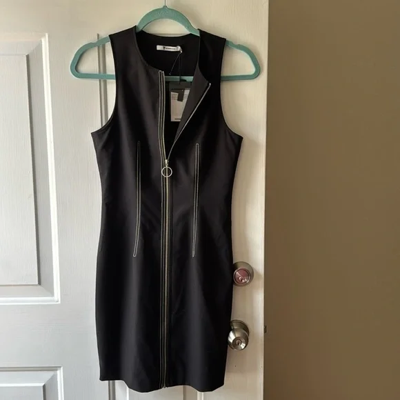NWT T By Alexander Wang Sleeveless Tech Suiting Zip Front Dress - Picture 7 of 9